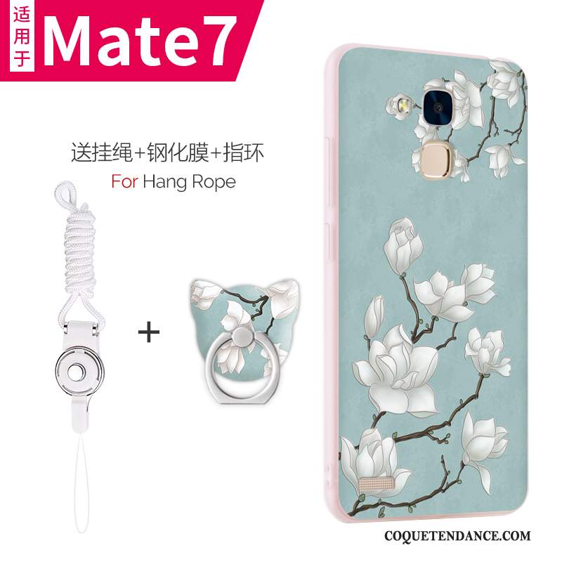 Huawei Ascend Mate 7 Coque Silicone Bleu Clair Fluide Doux Incassable Étui
