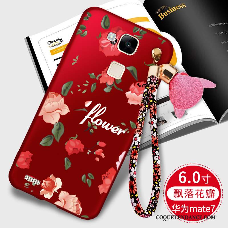 Huawei Ascend Mate 7 Coque Étui De Téléphone Silicone Incassable Rouge