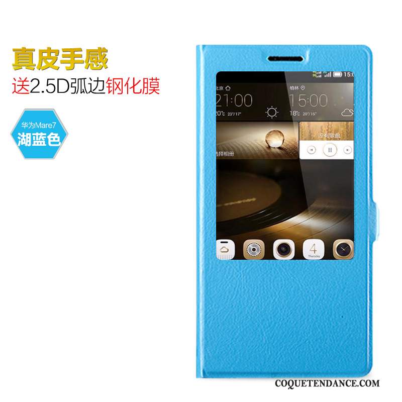 Huawei Ascend Mate 7 Coque Étui De Téléphone Étui En Cuir Incassable Clamshell