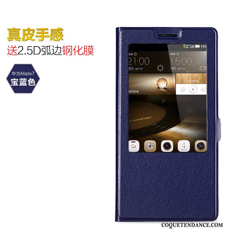 Huawei Ascend Mate 7 Coque Étui De Téléphone Étui En Cuir Incassable Clamshell