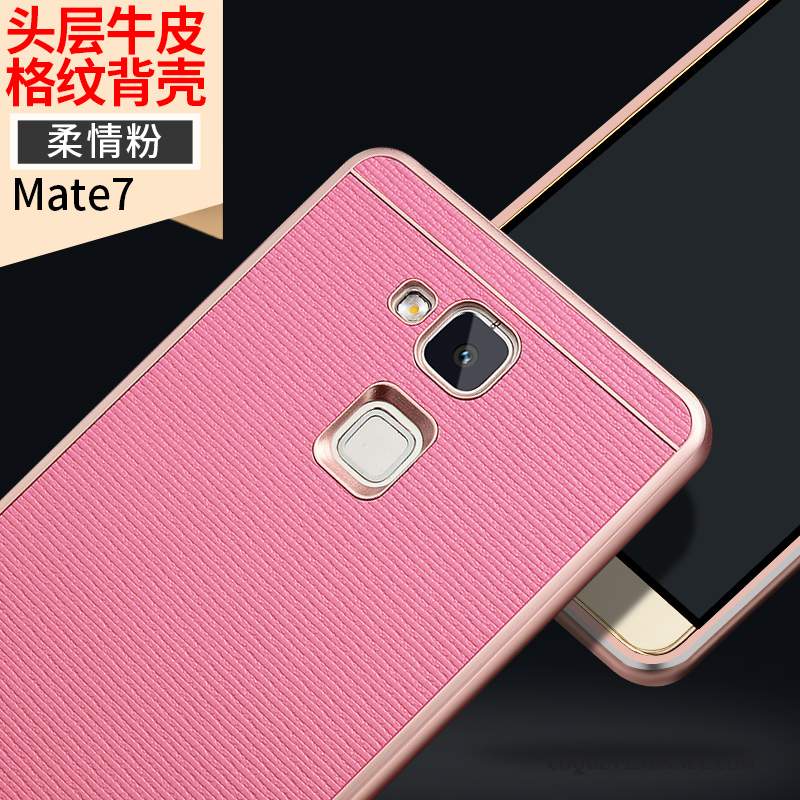 Huawei Ascend Mate 7 Coque Étui Étui En Cuir De Téléphone Incassable Métal