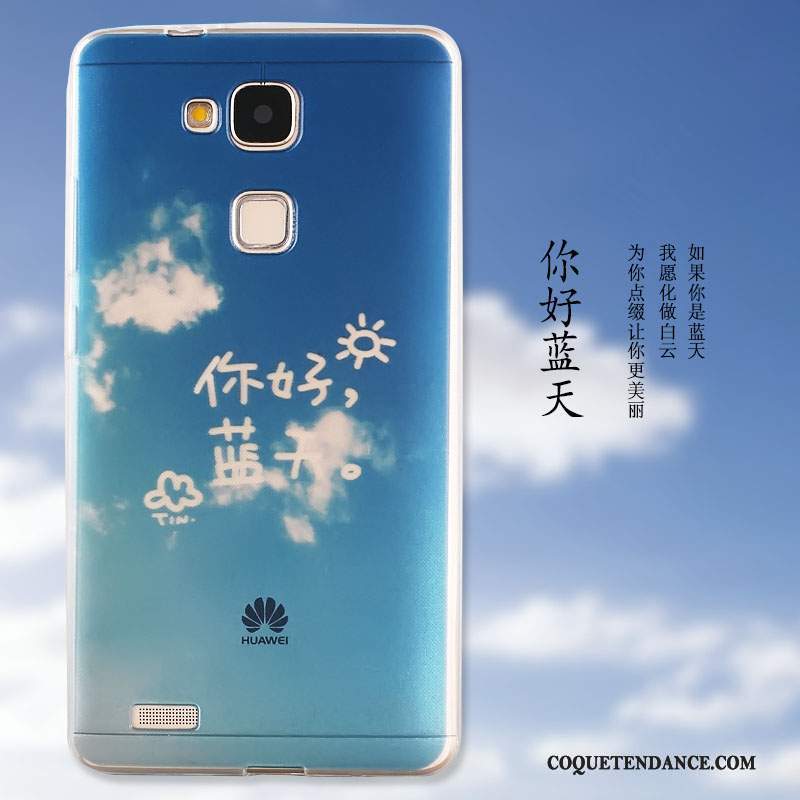 Huawei G7 Plus Coque Bleu Silicone Fluide Doux Étui Protection