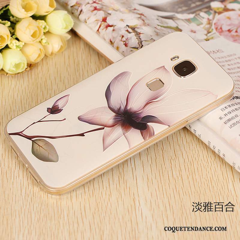 Huawei G7 Plus Coque De Téléphone Rose Fluide Doux Très Mince Étui