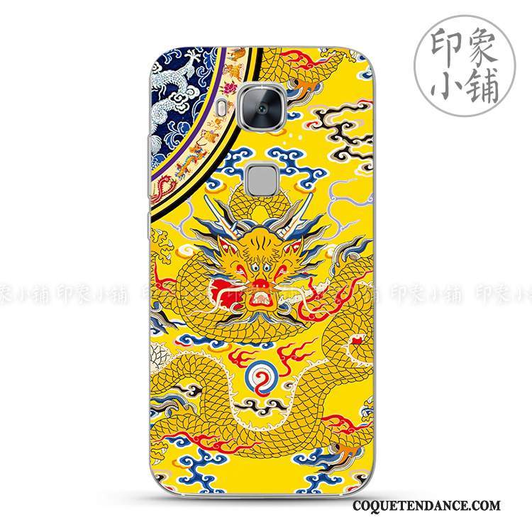 Huawei G7 Plus Coque Protection Ethnique Étui Fluide Doux Jaune