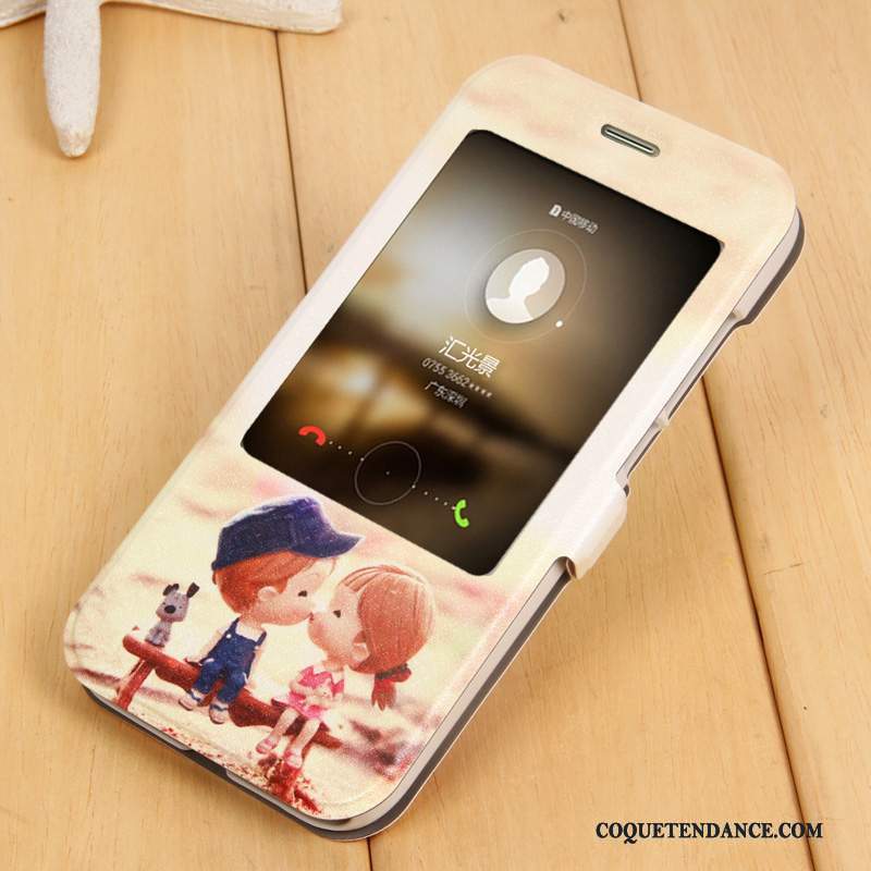 Huawei G7 Plus Coque Réveillez-vous Clamshell Violet Étui De Téléphone