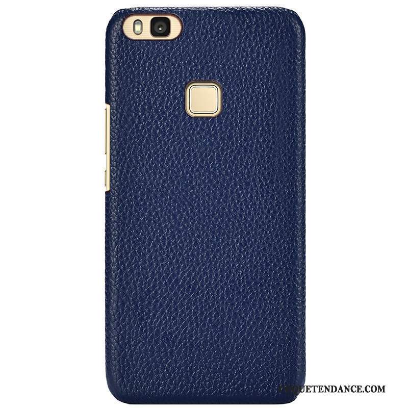 Huawei G9 Lite Coque Étui En Cuir Cuir Véritable Bleu Tendance Incassable