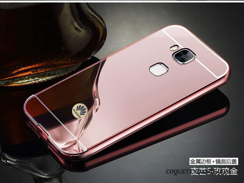 Huawei G9 Plus Coque Métal Miroir Couvercle Arrière Argent Étui