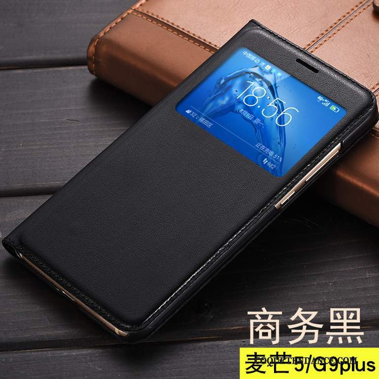 Huawei G9 Plus Coque Or Protection Étui En Cuir De Téléphone Housse