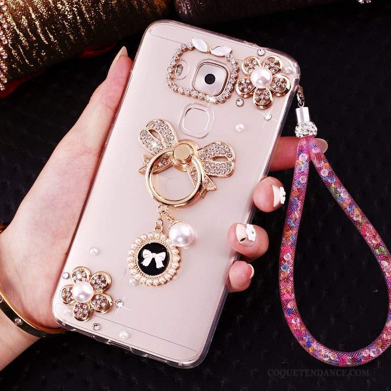 Huawei G9 Plus Coque Rose Frais Pendentif Protection Transparent