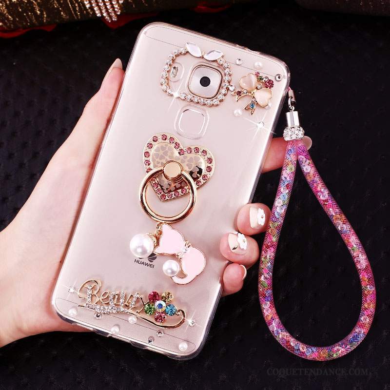 Huawei G9 Plus Coque Rose Frais Pendentif Protection Transparent