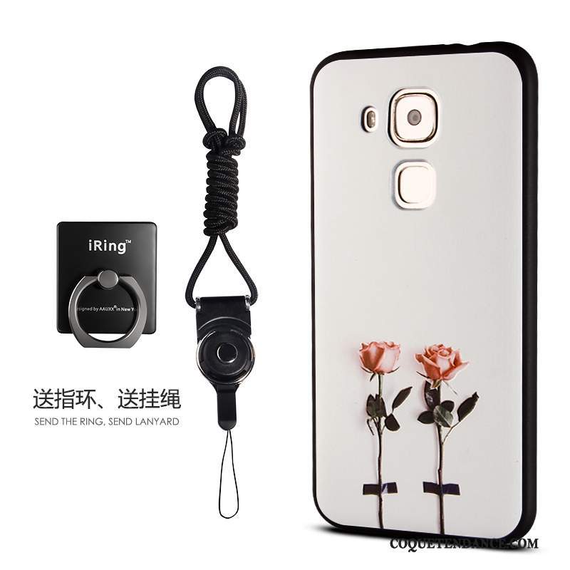 Huawei G9 Plus Coque Silicone Floral Incassable Gaufrage Tout Compris