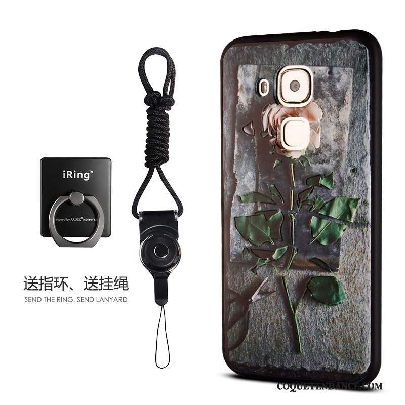 Huawei G9 Plus Coque Silicone Floral Incassable Gaufrage Tout Compris