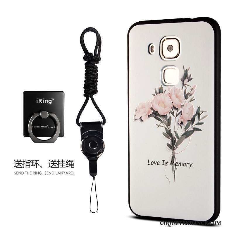 Huawei G9 Plus Coque Silicone Floral Incassable Gaufrage Tout Compris