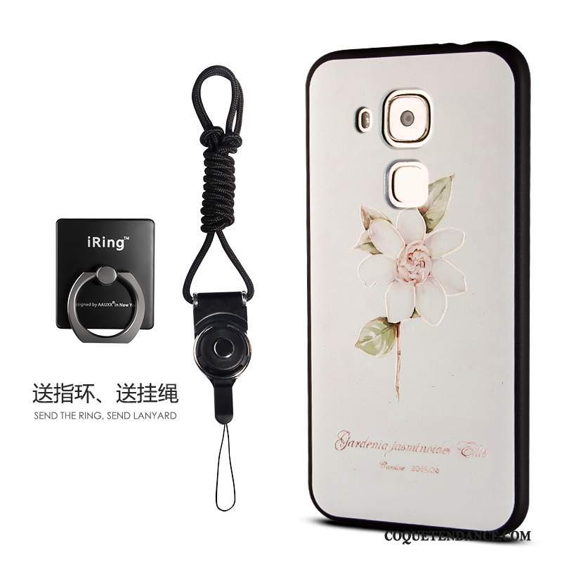 Huawei G9 Plus Coque Silicone Floral Incassable Gaufrage Tout Compris