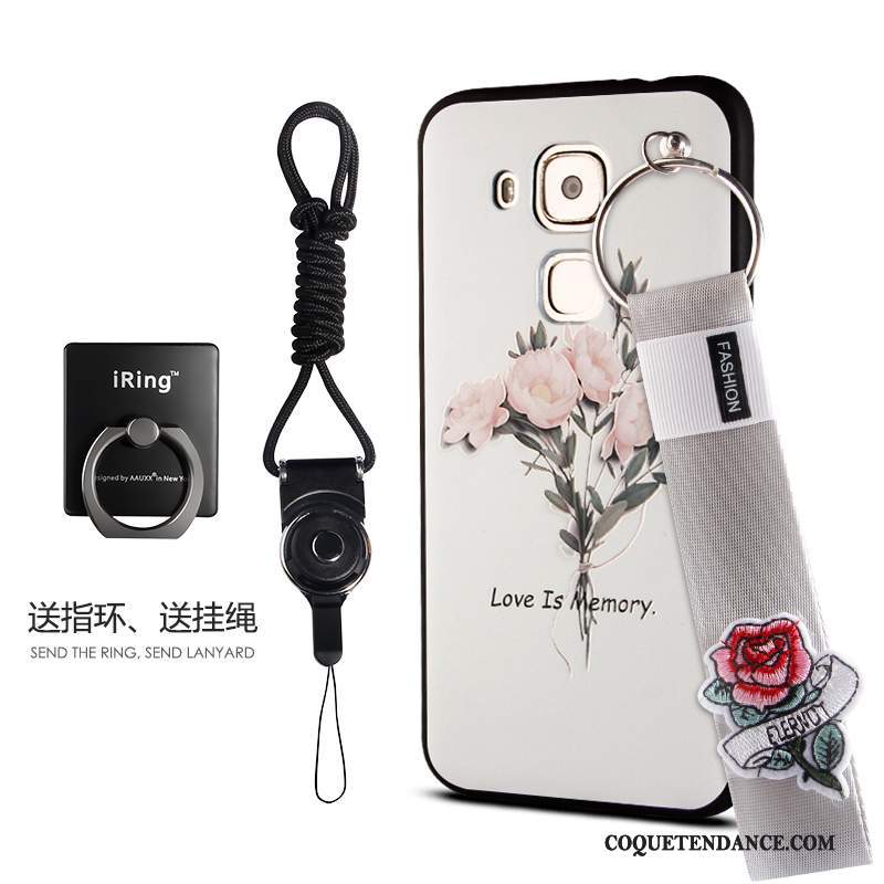 Huawei G9 Plus Coque Silicone Floral Incassable Gaufrage Tout Compris