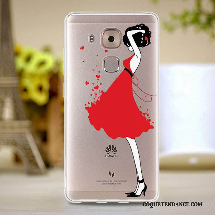 Huawei G9 Plus Coque Silicone Rouge Tout Compris Transparent Fluide Doux