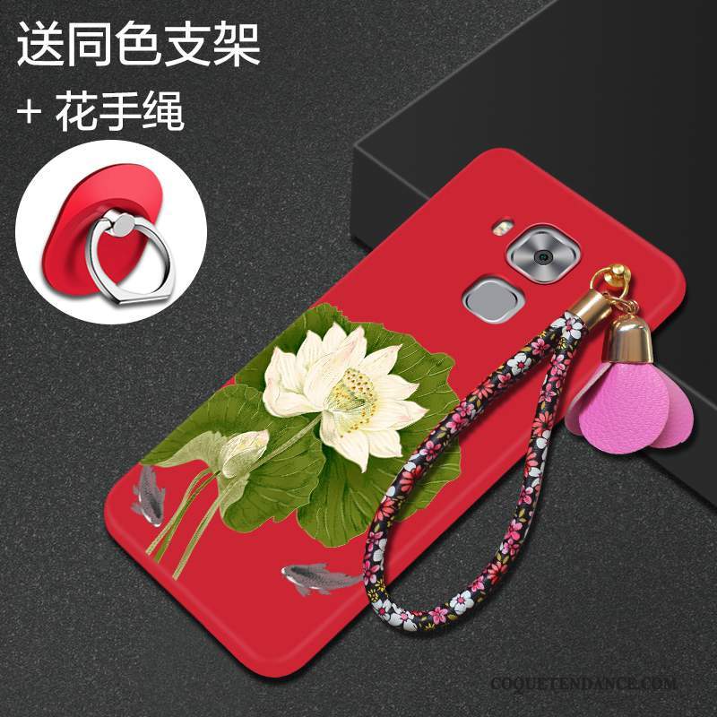 Huawei G9 Plus Coque Tout Compris Protection Rouge Silicone Fluide Doux