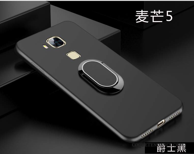 Huawei G9 Plus Coque Étui Délavé En Daim Noir De Téléphone Silicone