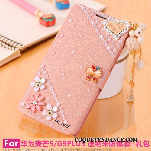 Huawei G9 Plus Coque Étui En Cuir Tendance Incassable Protection Strass