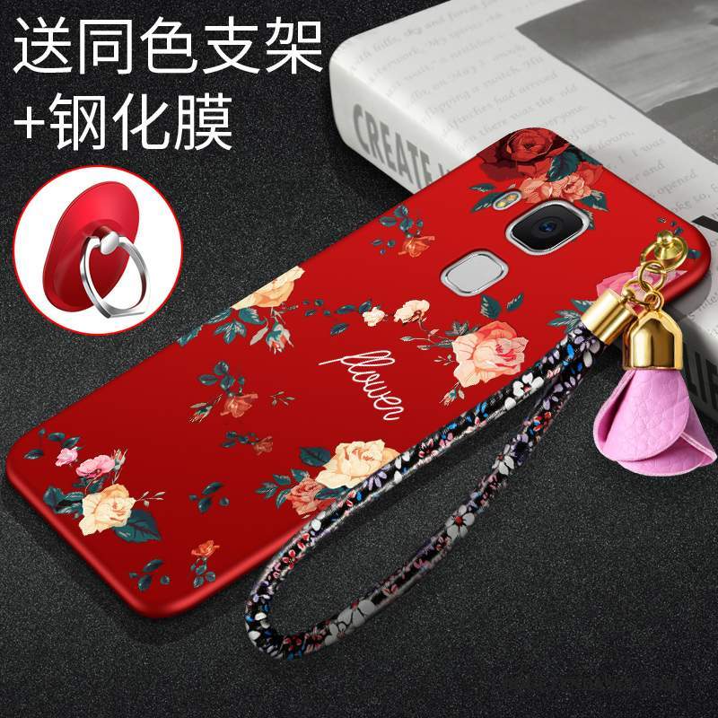Huawei G9 Plus Coque Étui Rouge Silicone Incassable