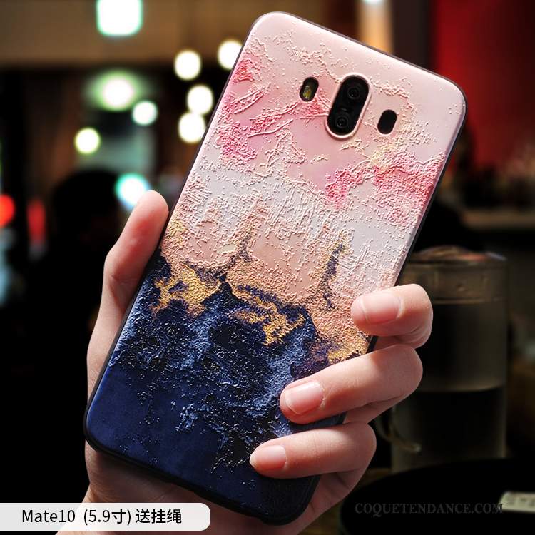 Huawei Mate 10 Coque Créatif Fluide Doux Rose De Téléphone Tout Compris