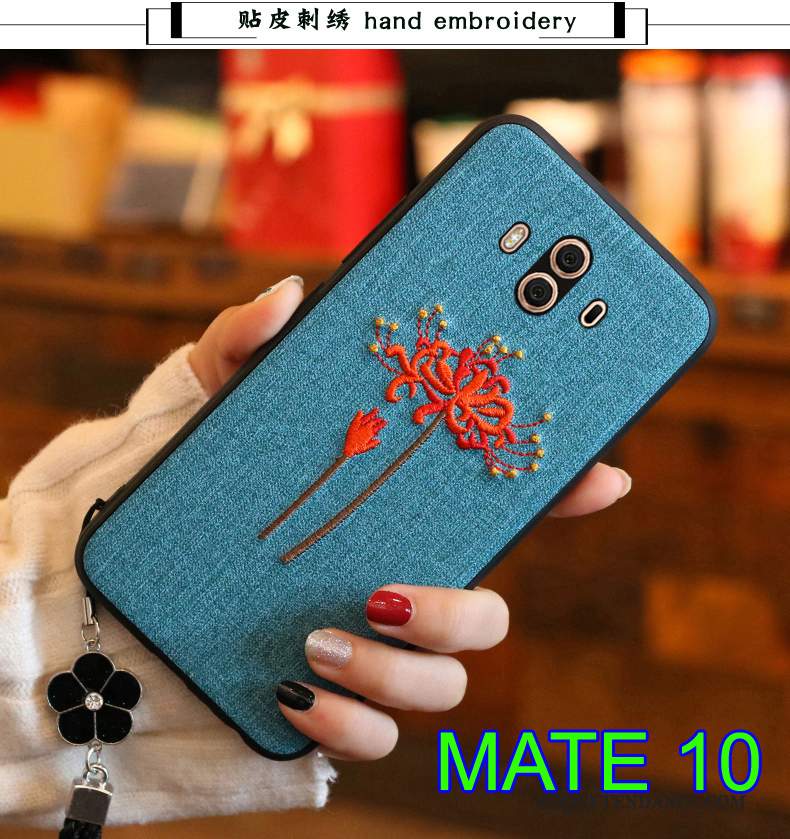 Huawei Mate 10 Coque Cuir Broderie Tout Compris Silicone