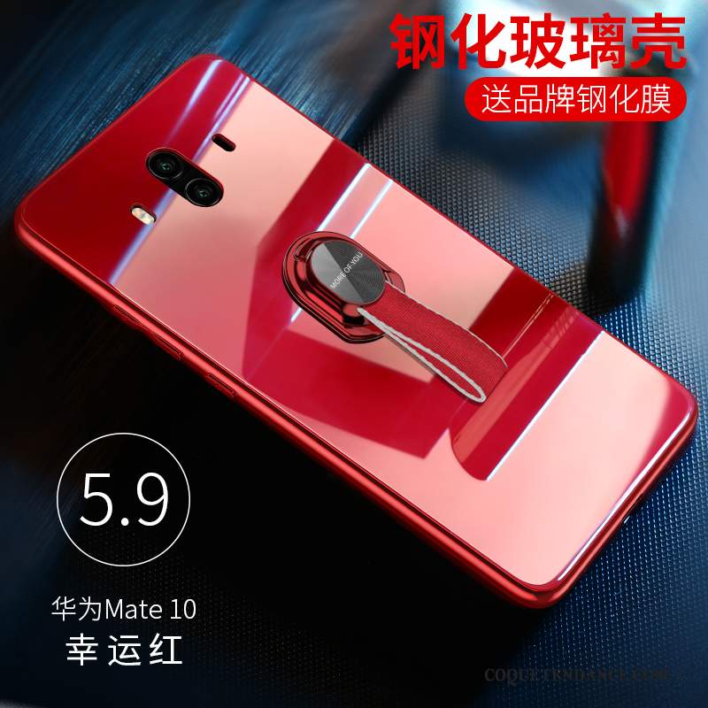 Huawei Mate 10 Coque Difficile Incassable Tout Compris Verre Rouge