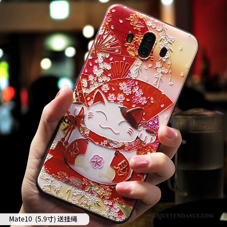 Huawei Mate 10 Coque Fluide Doux Étui Silicone De Téléphone Rouge