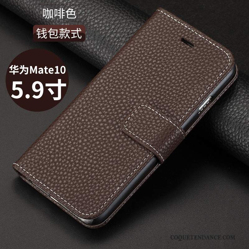 Huawei Mate 10 Coque Housse Étui En Cuir Tout Compris Noir Protection