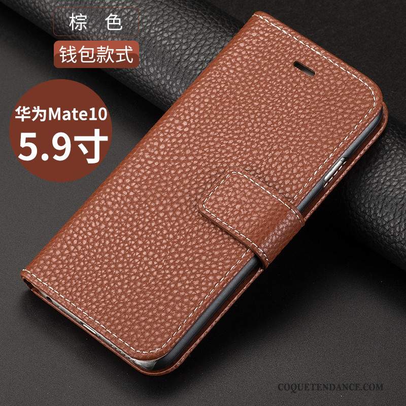 Huawei Mate 10 Coque Housse Étui En Cuir Tout Compris Noir Protection