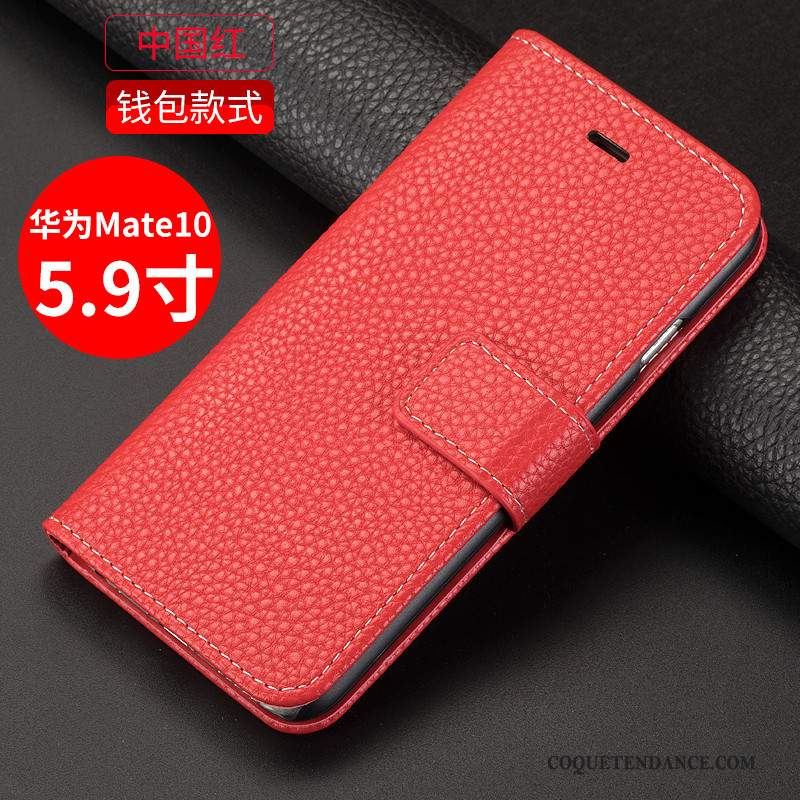 Huawei Mate 10 Coque Housse Étui En Cuir Tout Compris Noir Protection