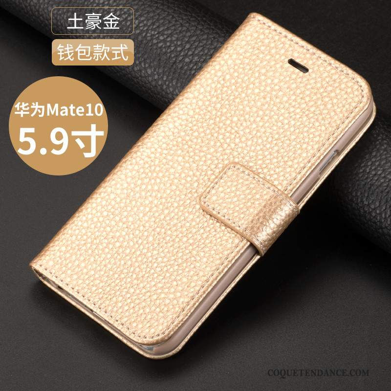 Huawei Mate 10 Coque Housse Étui En Cuir Tout Compris Noir Protection