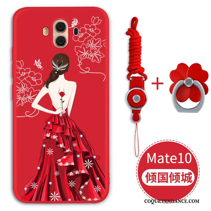 Huawei Mate 10 Coque Incassable Tendance Rouge Étui Tout Compris