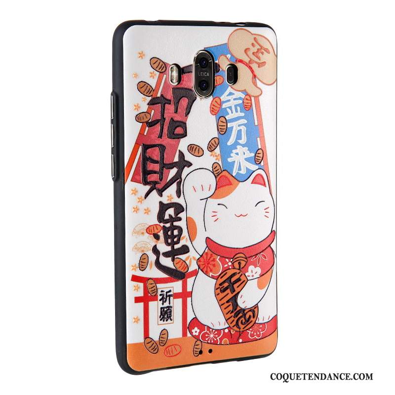 Huawei Mate 10 Coque Peinture Dessin Animé Blanc Protection Étui