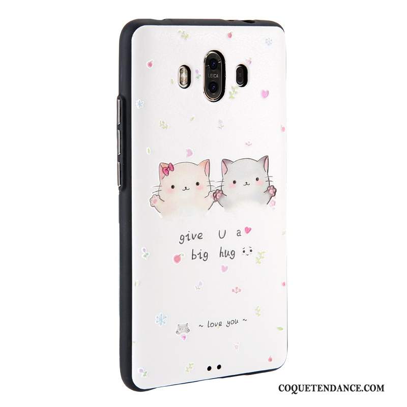 Huawei Mate 10 Coque Peinture Dessin Animé Blanc Protection Étui