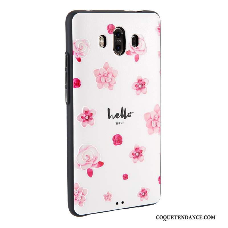 Huawei Mate 10 Coque Peinture Dessin Animé Blanc Protection Étui