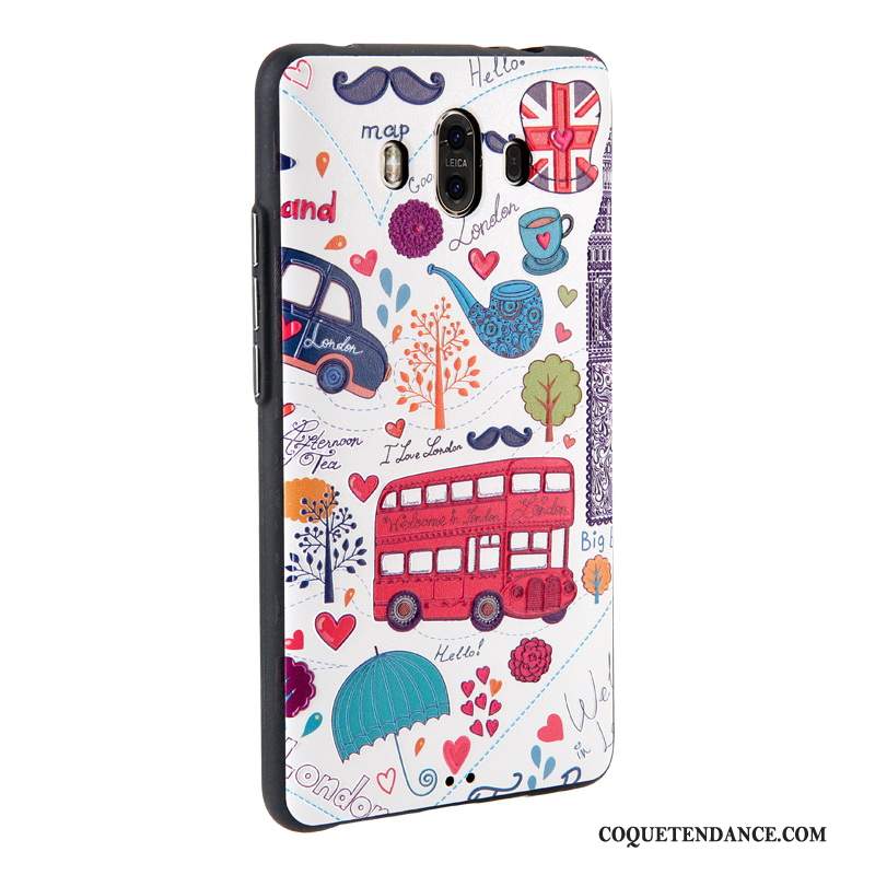 Huawei Mate 10 Coque Peinture Dessin Animé Blanc Protection Étui