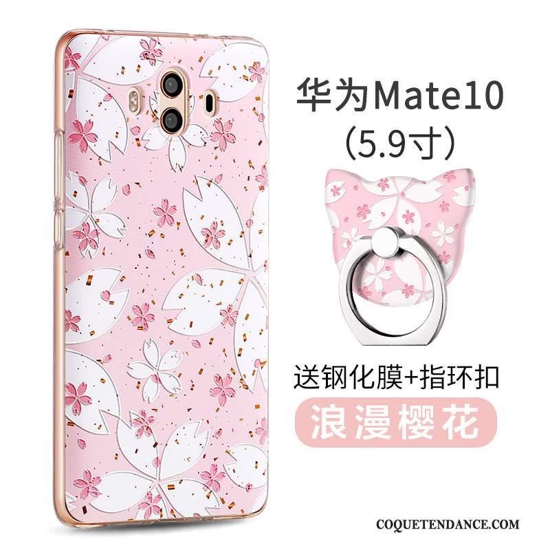 Huawei Mate 10 Coque Tout Compris Incassable Étui Rose Silicone