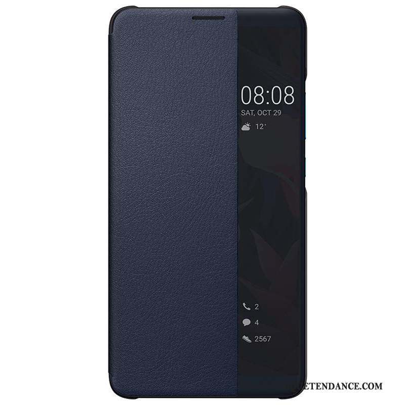 Huawei Mate 10 Coque Étui En Cuir De Téléphone Noir Protection Clamshell