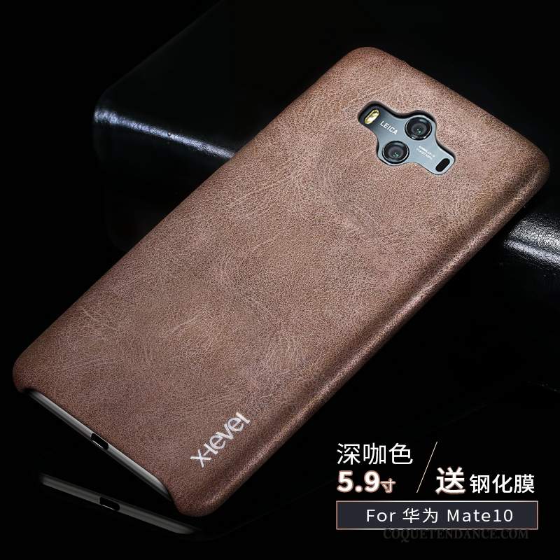 Huawei Mate 10 Coque Étui En Cuir Tendance Très Mince Protection De Téléphone