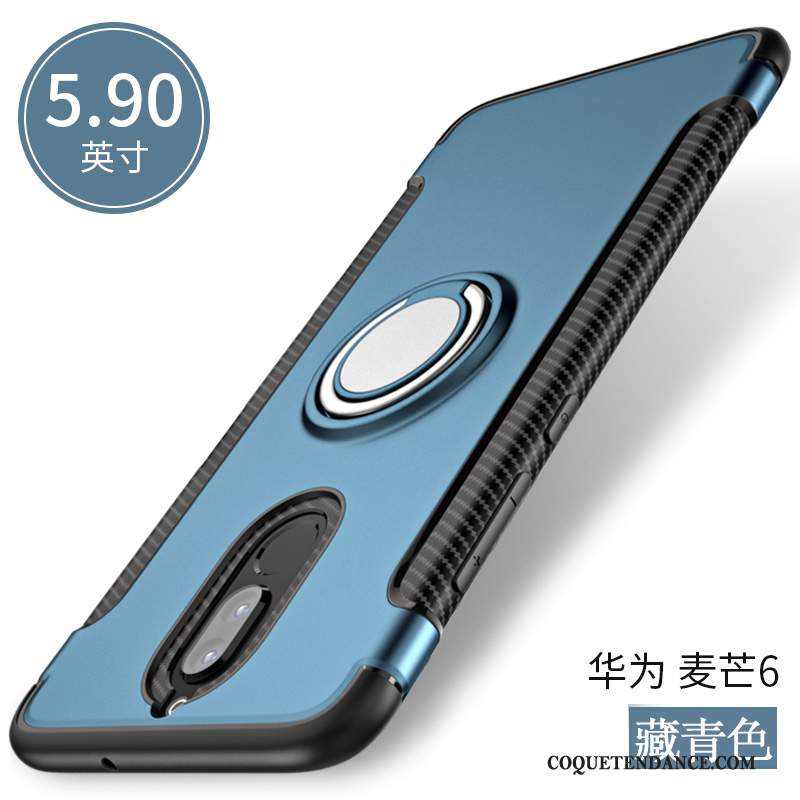 Huawei Mate 10 Lite Coque Anneau De Téléphone Protection Étui Bleu Marin