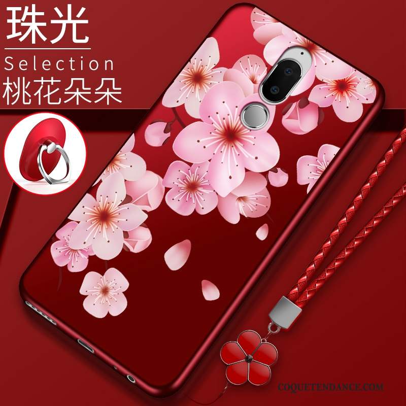 Huawei Mate 10 Lite Coque Personnalité Silicone Rouge Délavé En Daim Incassable