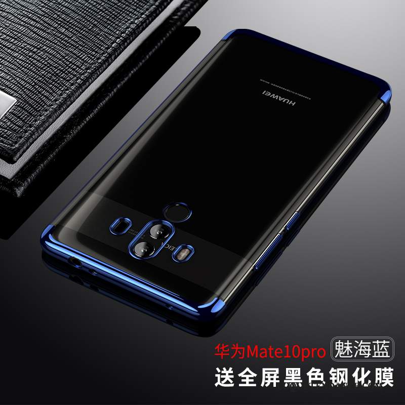 Huawei Mate 10 Pro Coque Bleu Marque De Tendance Fluide Doux Transparent De Téléphone