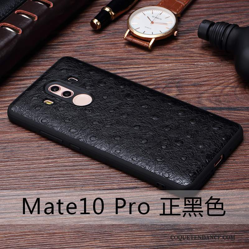Huawei Mate 10 Pro Coque Cuir Véritable Rouge De Téléphone Étui