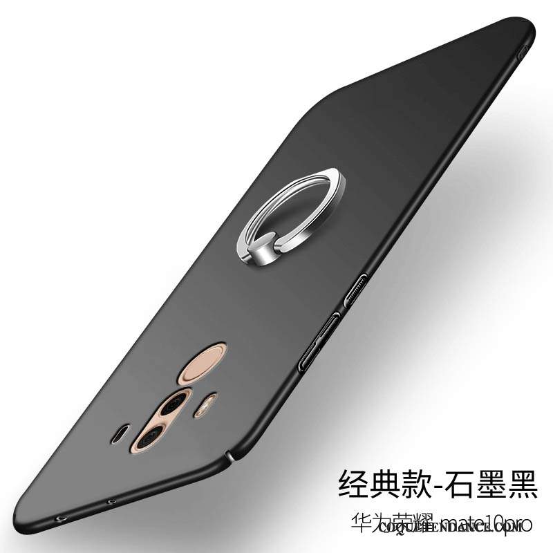 Huawei Mate 10 Pro Coque Délavé En Daim Noir Protection De Téléphone Étui