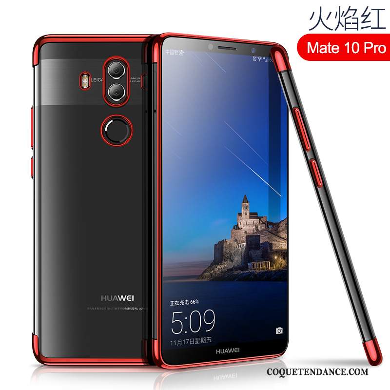 Huawei Mate 10 Pro Coque Fluide Doux Silicone Transparent Argent De Téléphone