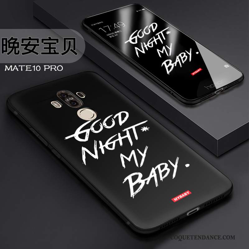 Huawei Mate 10 Pro Coque Noir Étui Délavé En Daim Protection Incassable