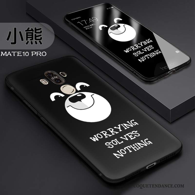 Huawei Mate 10 Pro Coque Noir Étui Délavé En Daim Protection Incassable