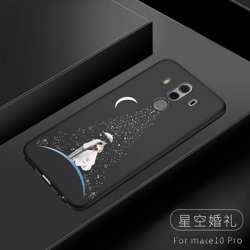Huawei Mate 10 Pro Coque Silicone Noir Ornements Suspendus De Téléphone
