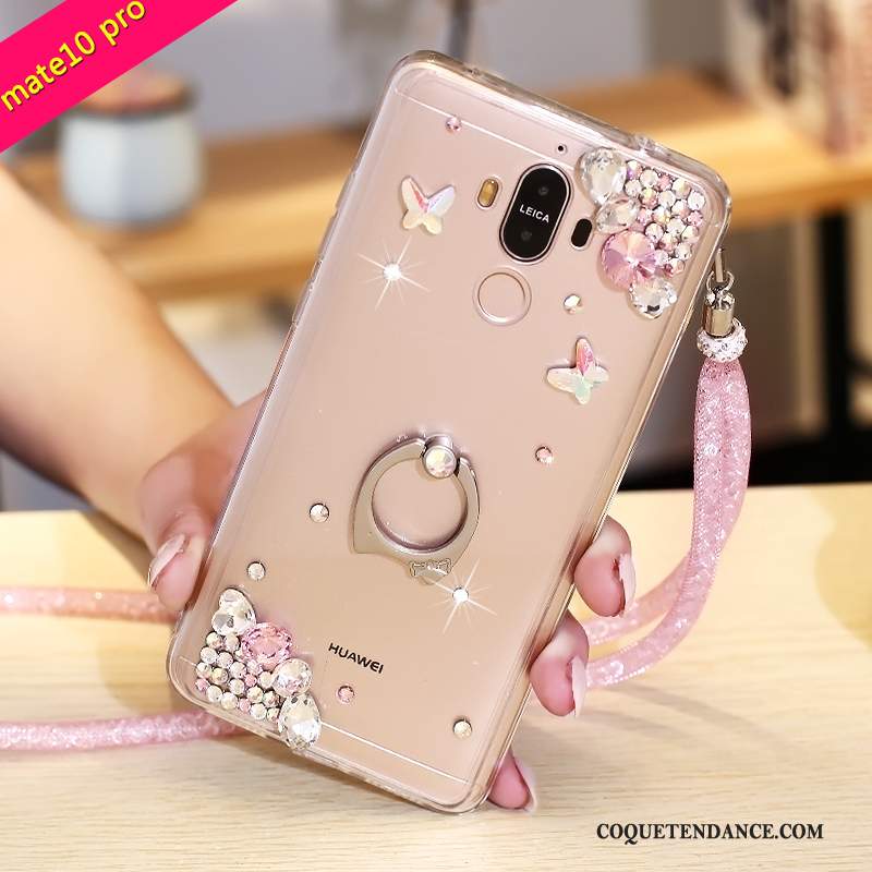 Huawei Mate 10 Pro Coque Violet Étui Protection Strass